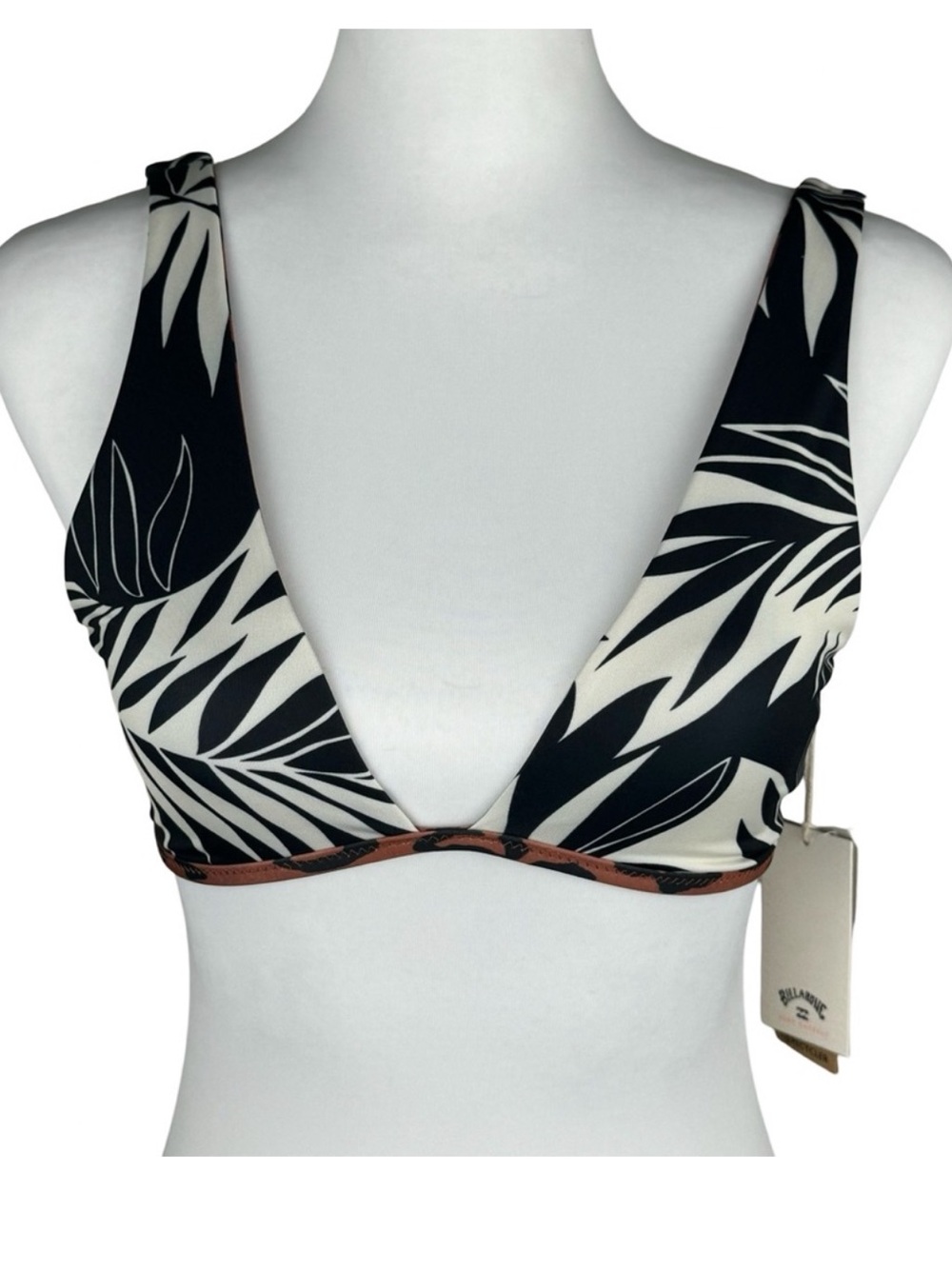 NWT Billabong Spotted N Paradise Reversible Ava Tank Bikini Top Leopard Tropical - Picture 4 of 15
